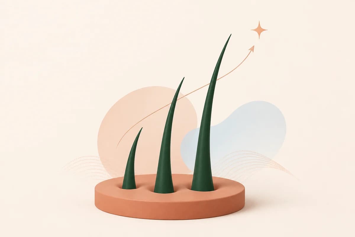 Ilustración abstracta de tres folículos en crecimiento